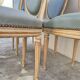Set of 6 Louis XVI style chairs with antique patinated medallion