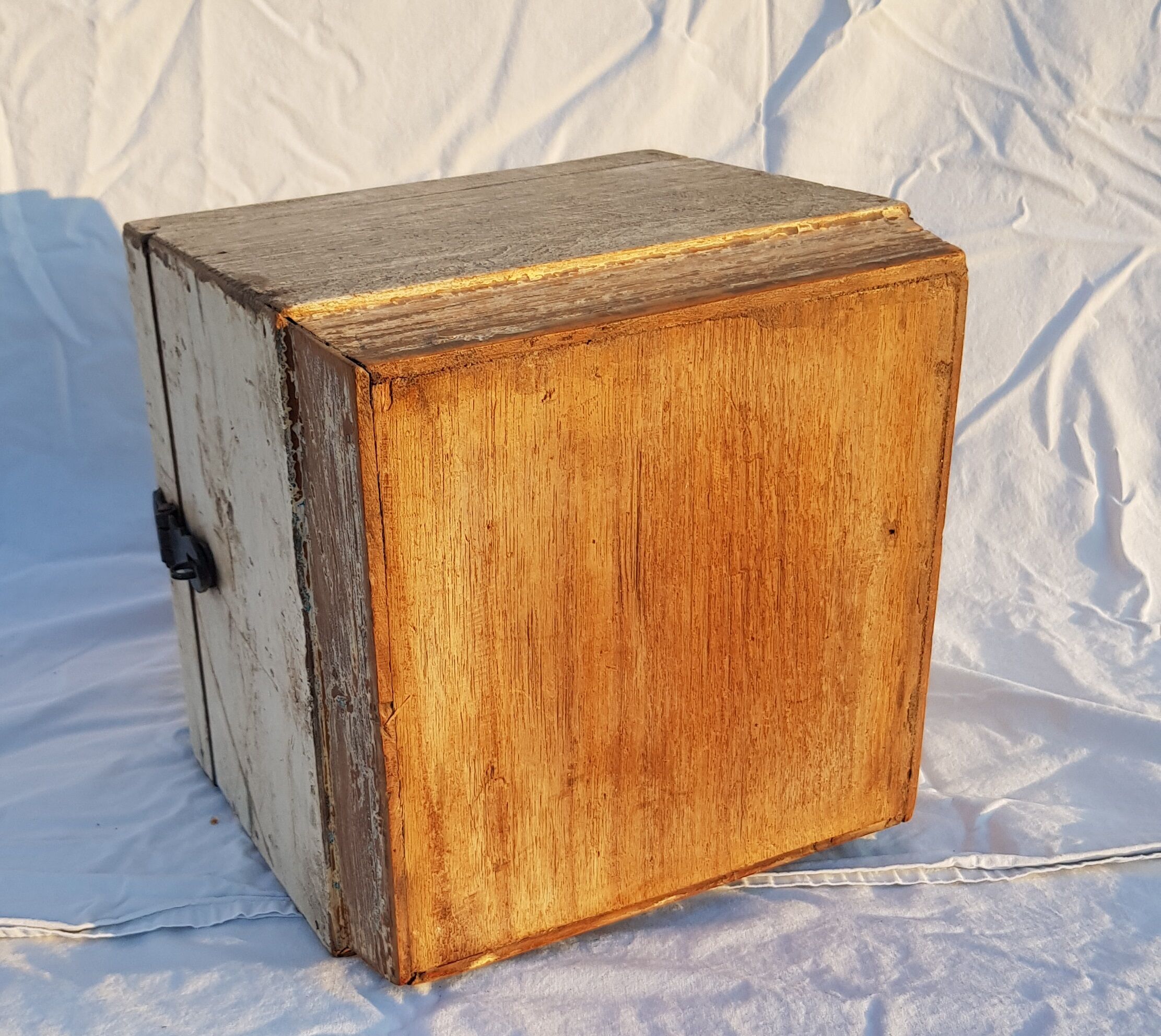 Old teak chest with original unbleached patina