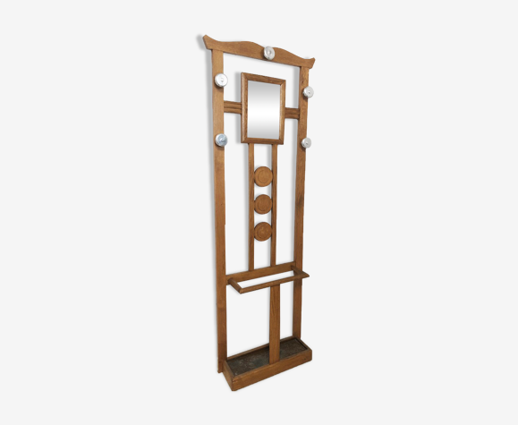 Porte manteau mural vintage en bois, 1930-50