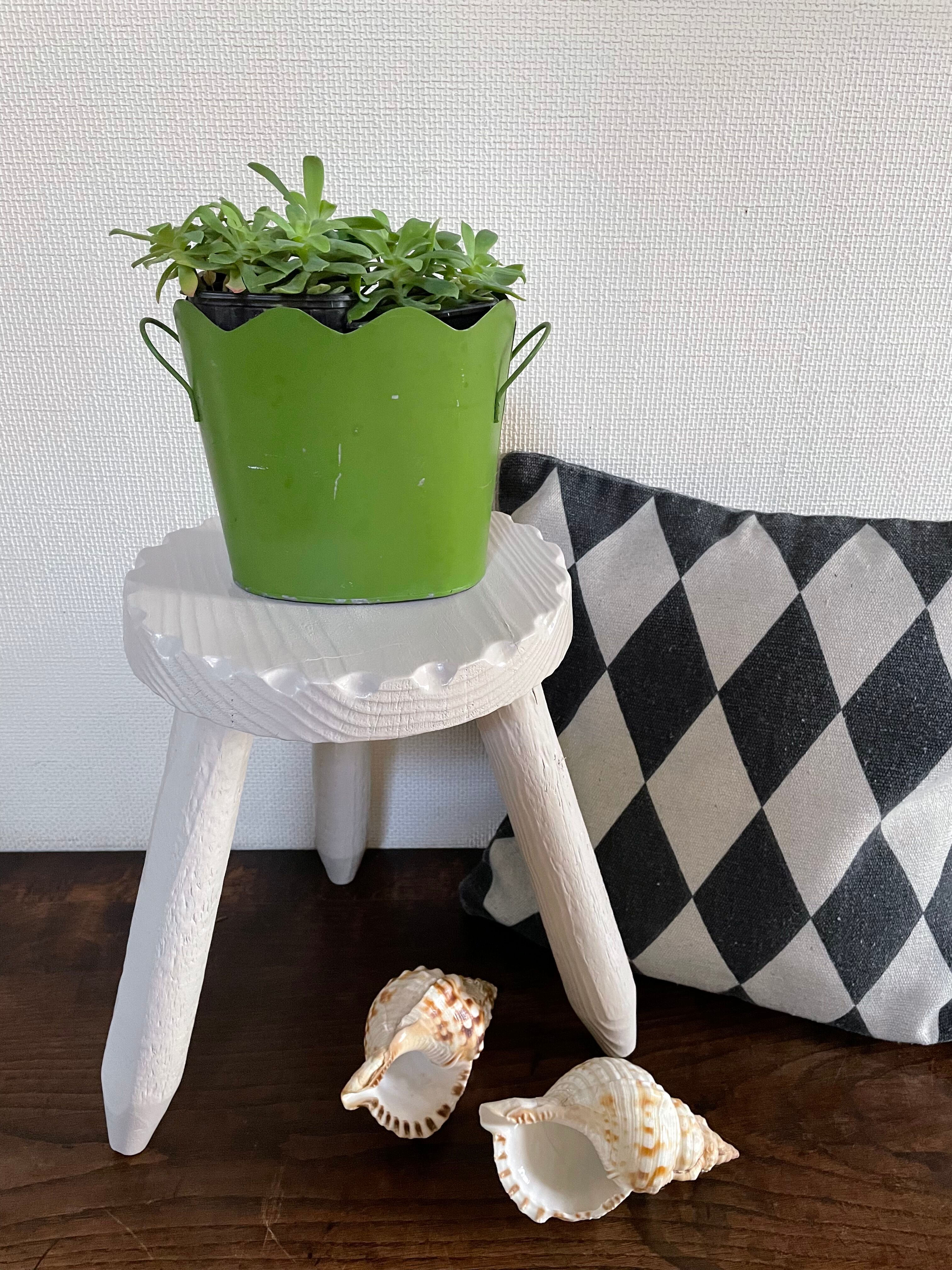 Painted brutalist stool