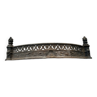 19th century cast iron fireplace ash guard
