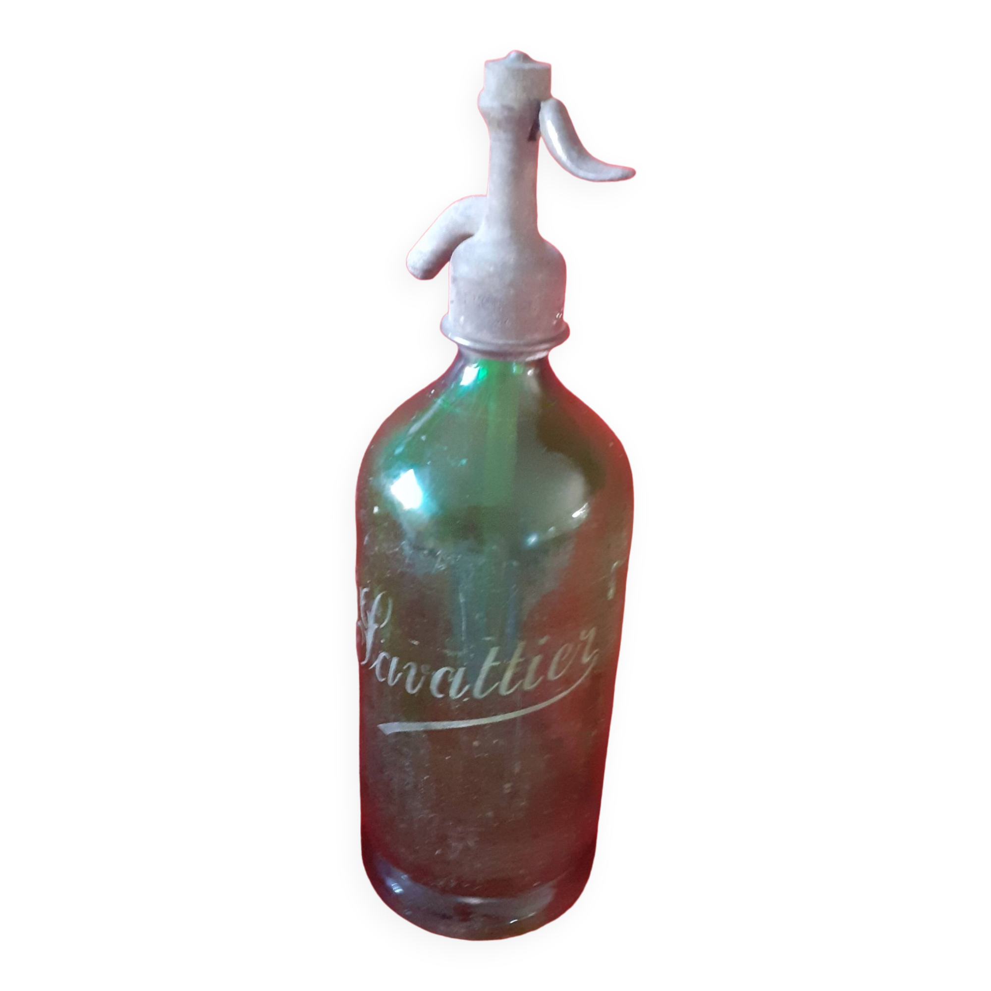 Old dark green siphon.J. Lavattier.