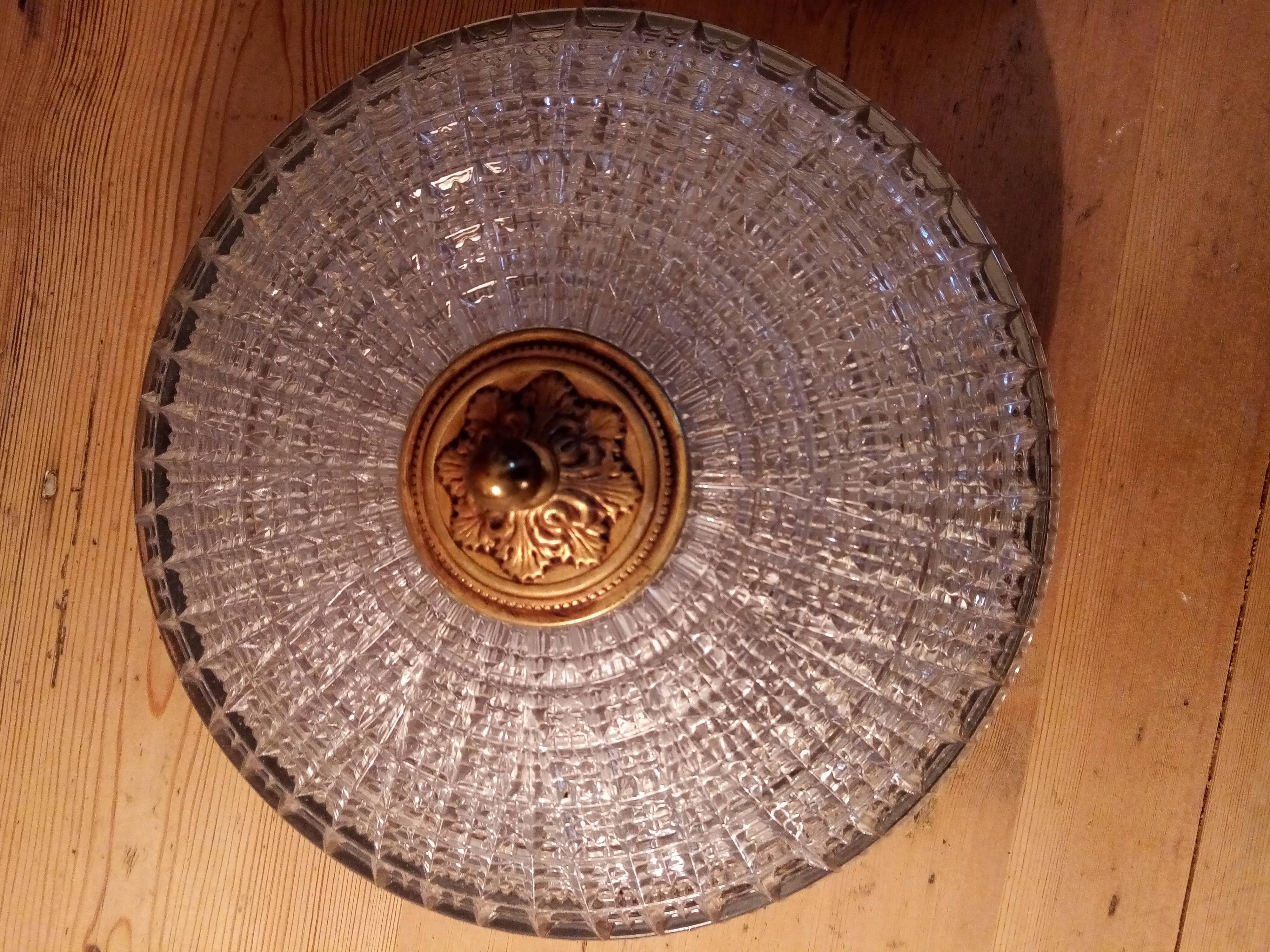 Pair of crystal ceiling lights