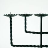 Large five-light wrought iron candle holder, Brutalist, 1970 - 27 X 36 cm