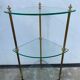 Neoclassical corner or corner seat, 3 levels in white tempered glass