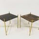 Pair of lacquered goatskin tables