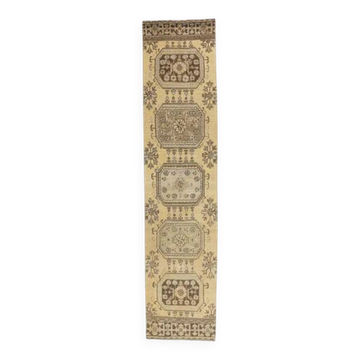 Tapis en laine géométrique Oushak turc des années 1970 72x323