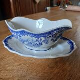 Saucière ancienne en faïence de Lunéville