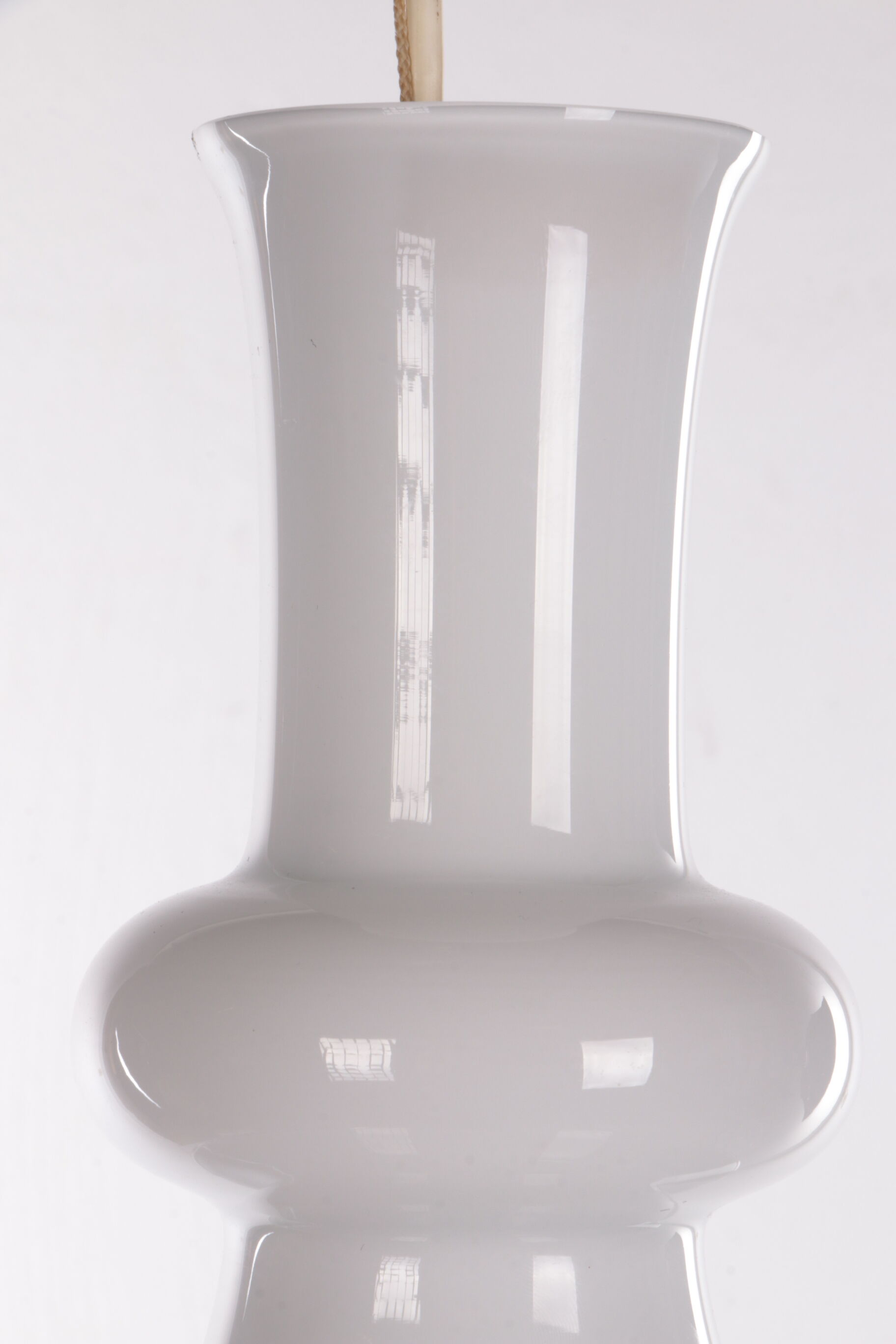 White mouth-blown opaline glass pendant by Michael Bang for Holmegaard, Denmark, 1980s