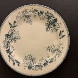 6 old blue flat plates La Samaritane Terre de Fer