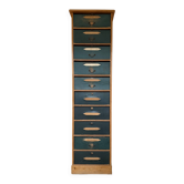 Notary desk with blue flaps, also known as a card index.