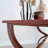 Old wooden coffee table - crossed base