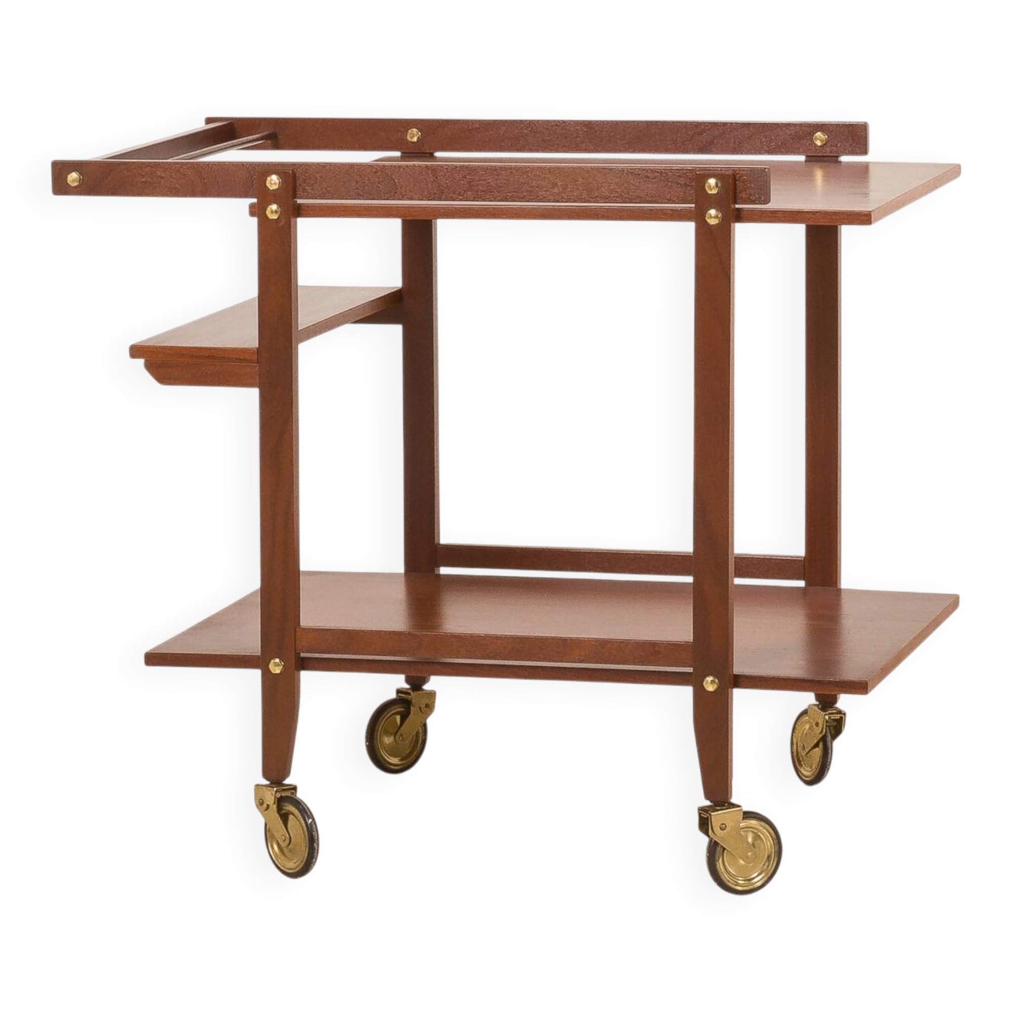 Teak bar cart, serving trolley, 1960s