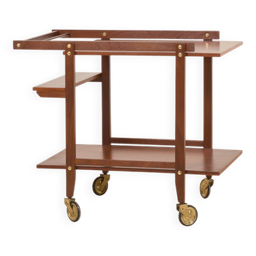 Teak bar cart, serving trolley, 1960s