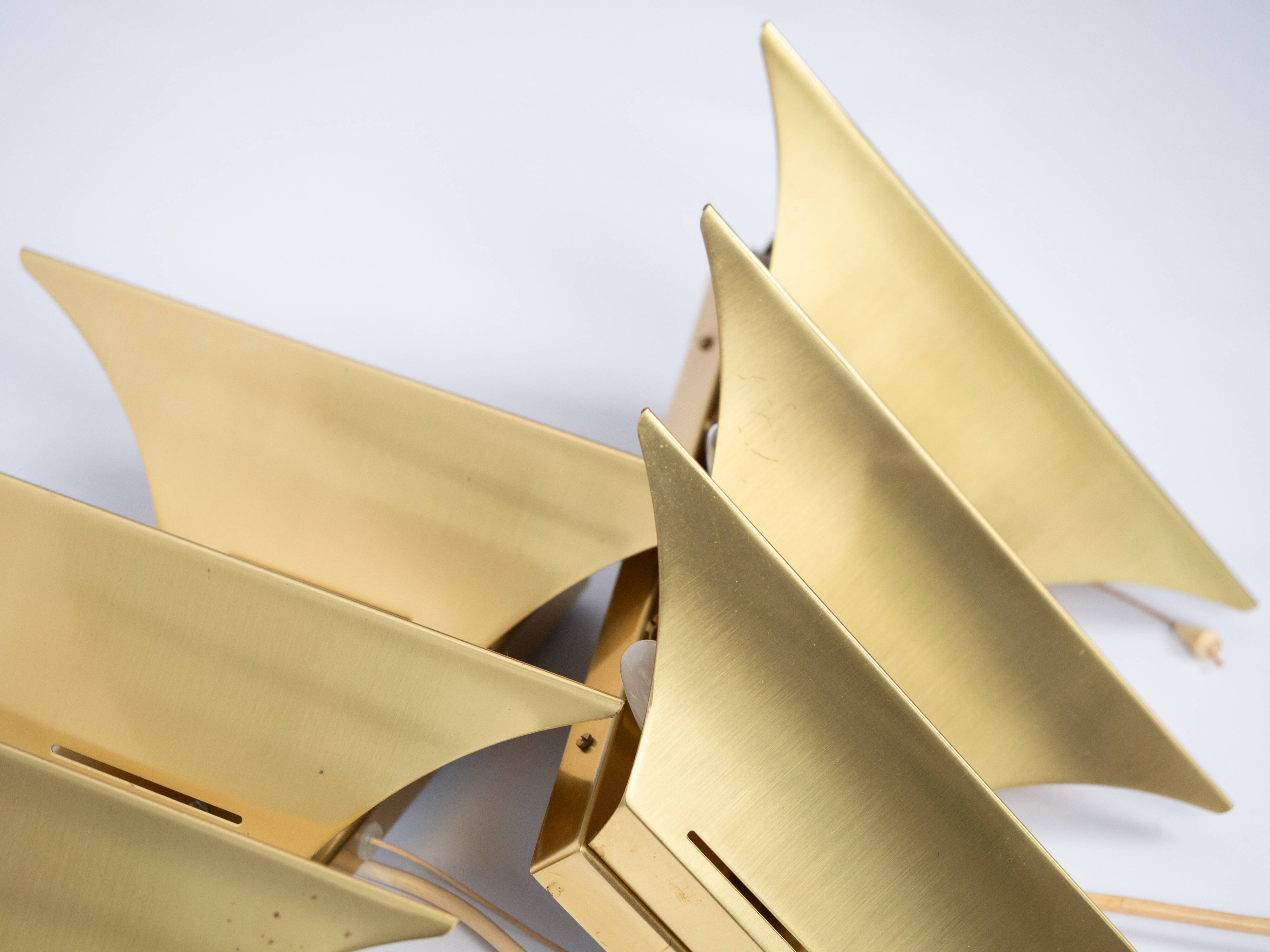 Paire de 2 appliques danoises Gothic 3 par Bent Karlby, Lyfa, années 1960