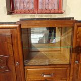 Solid walnut sideboard with small display cabinet