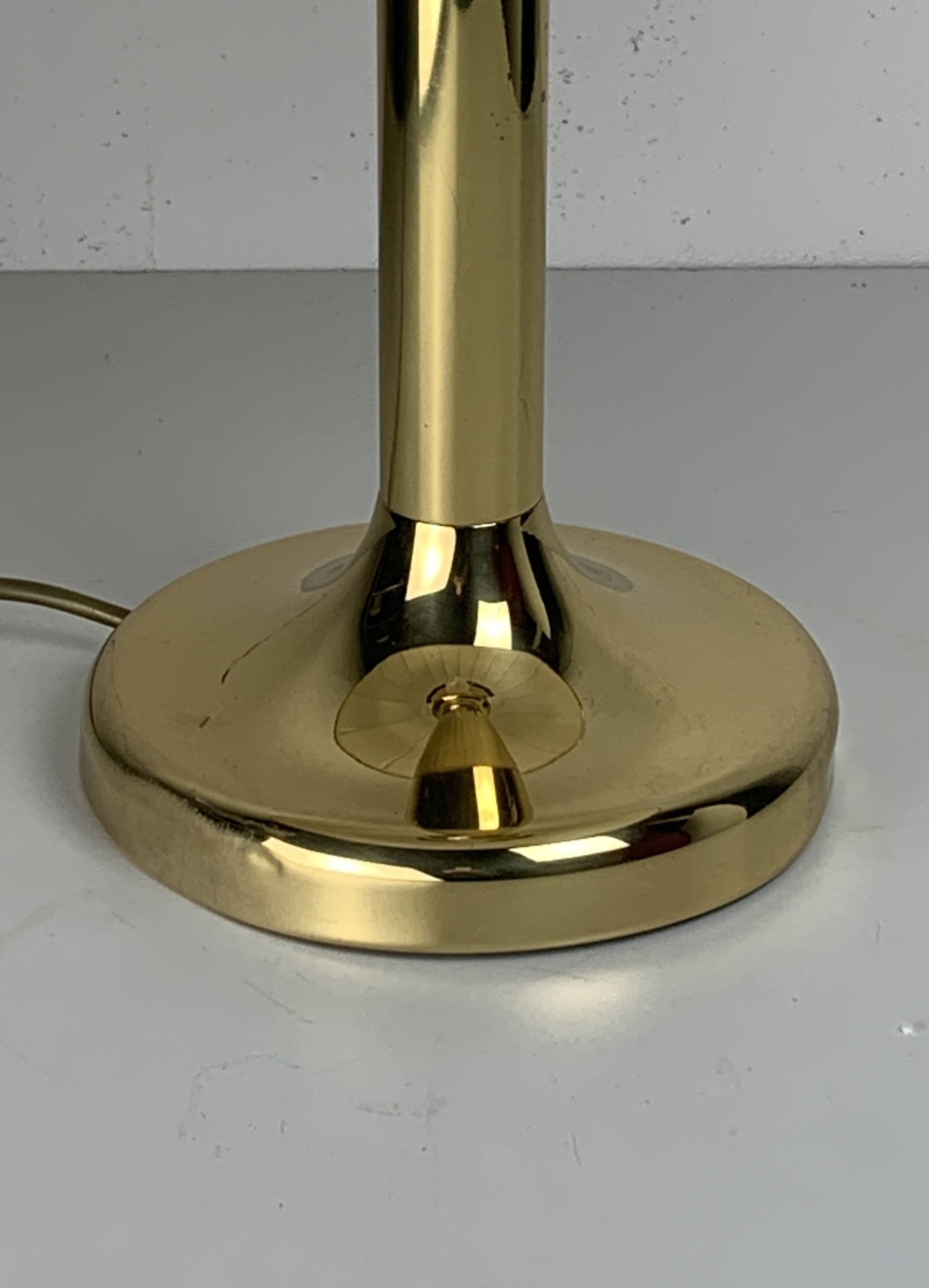 Midcentury Hollywood Regency brass mushroom table lamp Vienna Austria 1960s