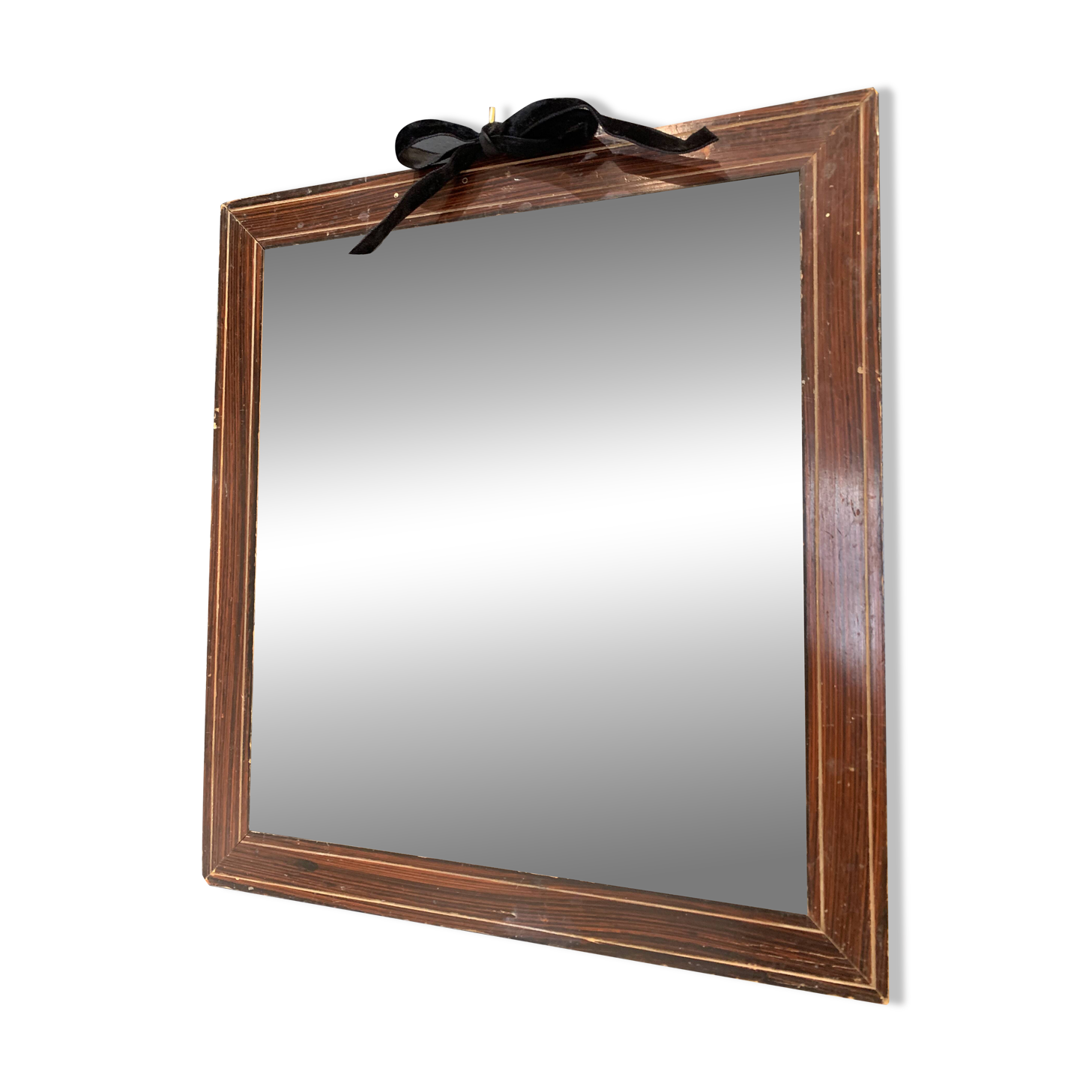 Antique mercury mirror in wood, late 19th century