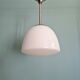 Bauhaus suspension in chrome metal and white opaline, 1930