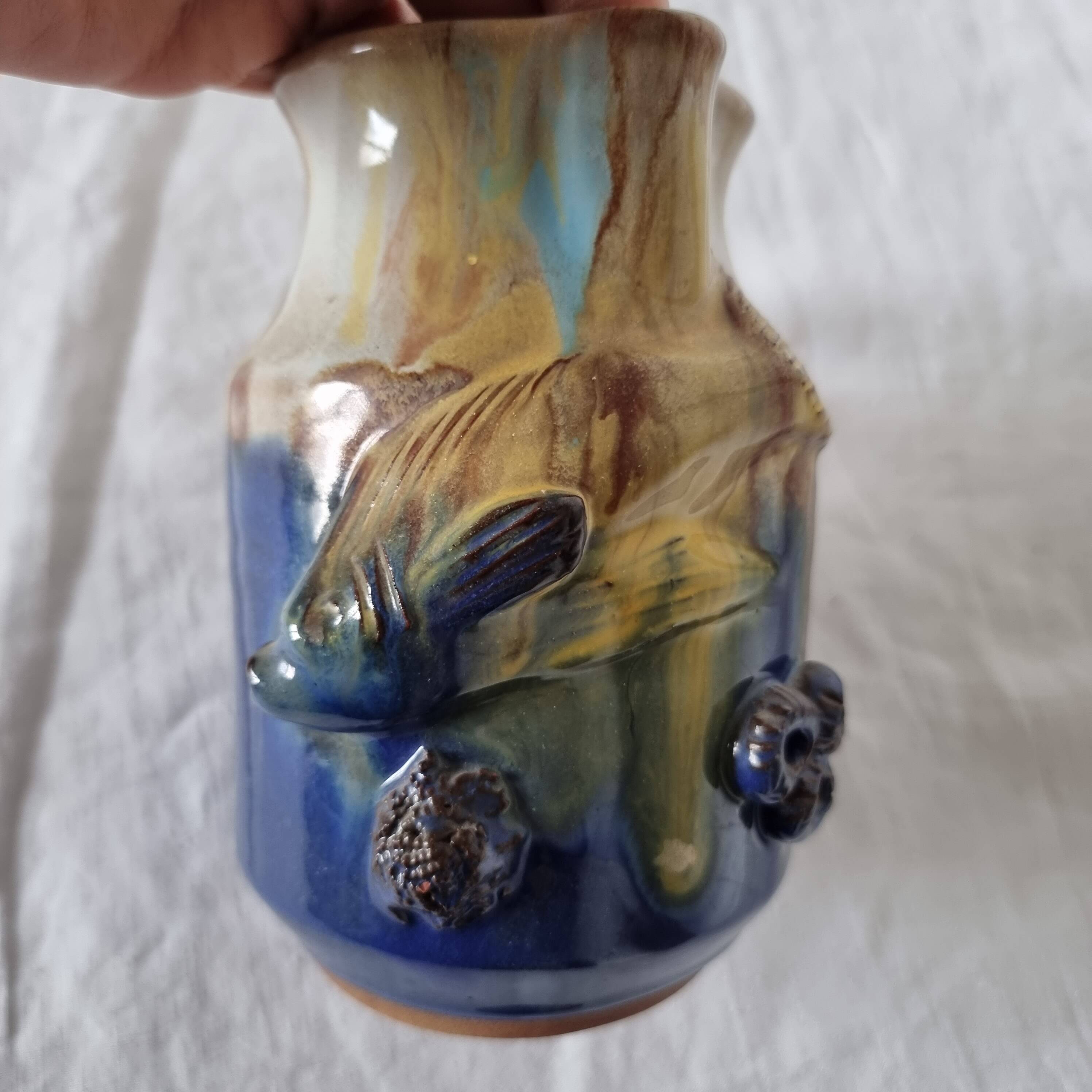 Rare Antique Ceramic or Glass Pitcher Imitation Remueed Gumnut & Gum