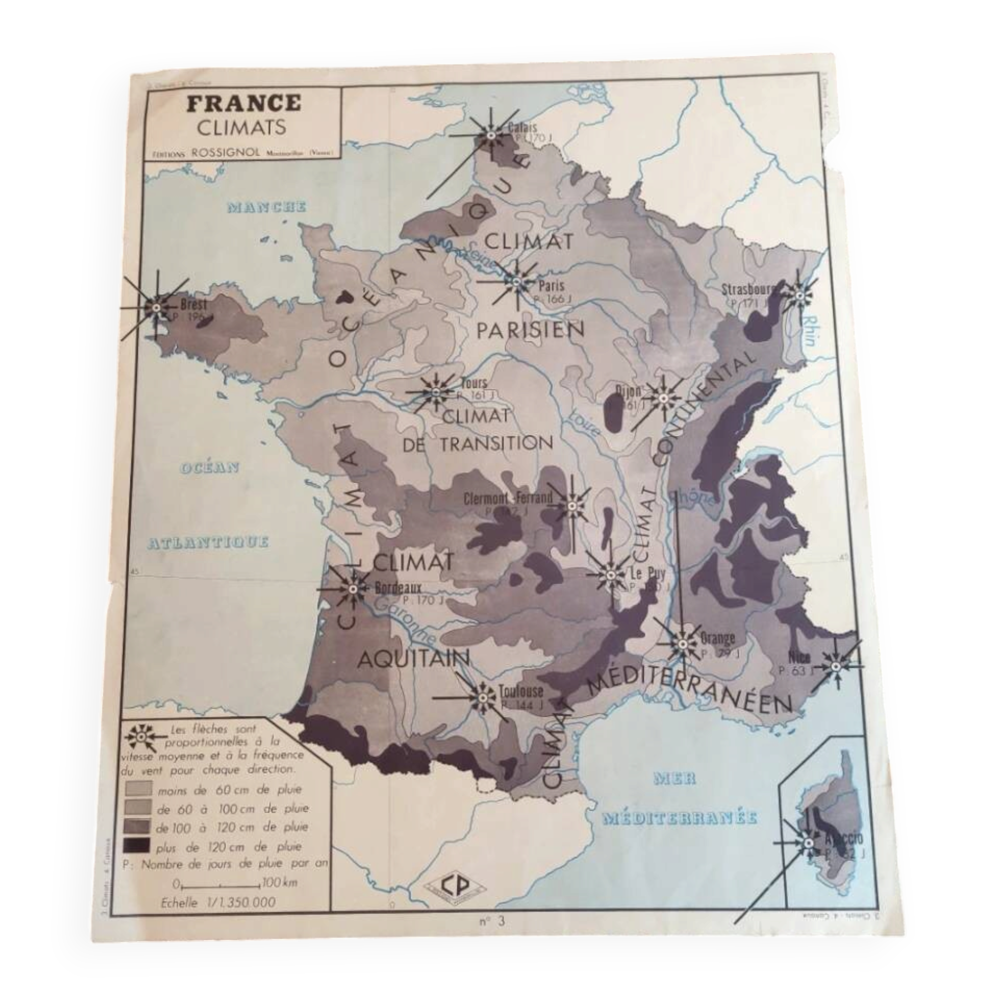 Carte scolaire Rossignol Montmorillon Navigation intérieure, climats