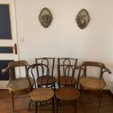 Set of 4 bistro chairs and two bistro armchairs