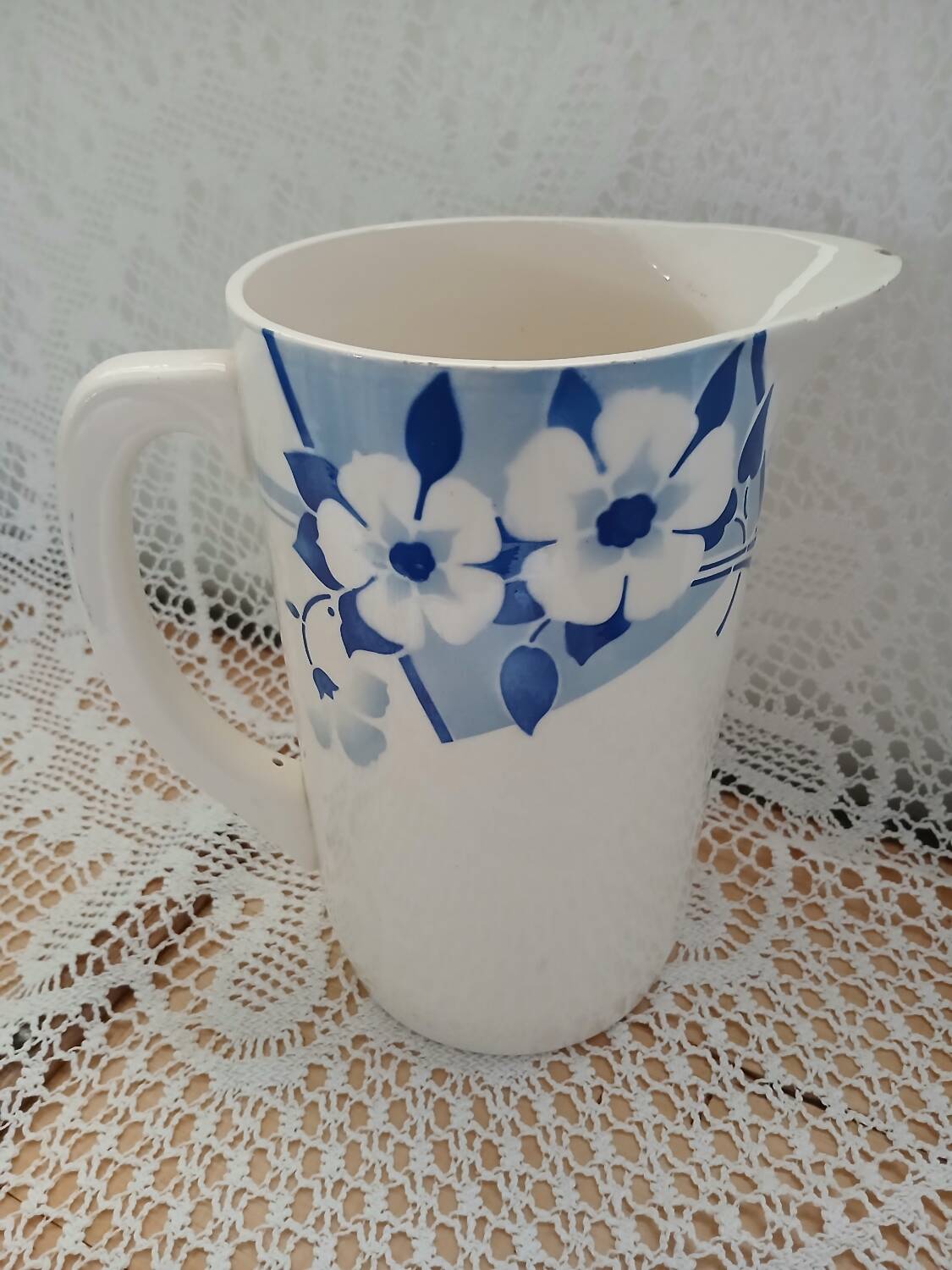 Large antique Saint Amand pitcher