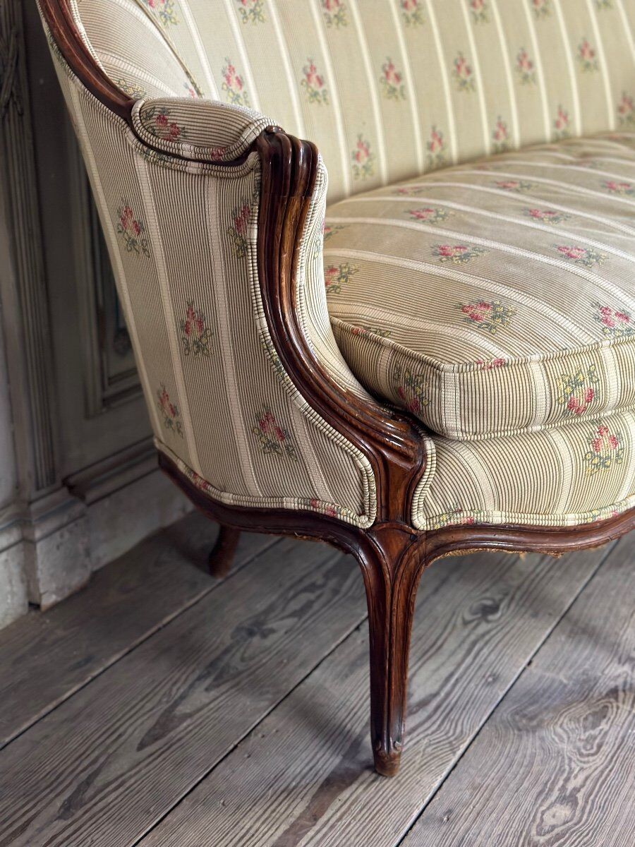 Louis XV style carved wooden basket bench, circa 1880
