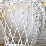 White rattan basket child armchair