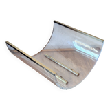 Italian magazine rack in acrylic and solid brass, 1970s