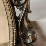 Ancien Miroir ovale Brevettato, style Baroque/Rococo. En bronze à patine dorée. Dim 34 x 25,5 cm