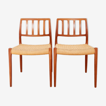 Paire de chaises #83 de Niels Otto Møller pour J.L.Møller
