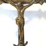 Old golden brass crucifix