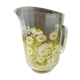 Pitcher, water carafe or glass fruit juice with hand-painted floral decoration