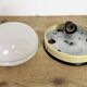 Industrial Bakelite Wall or Ceiling Light with Milk Glass, 1950s