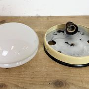 Industrial Bakelite Wall or Ceiling Light with Milk Glass, 1950s