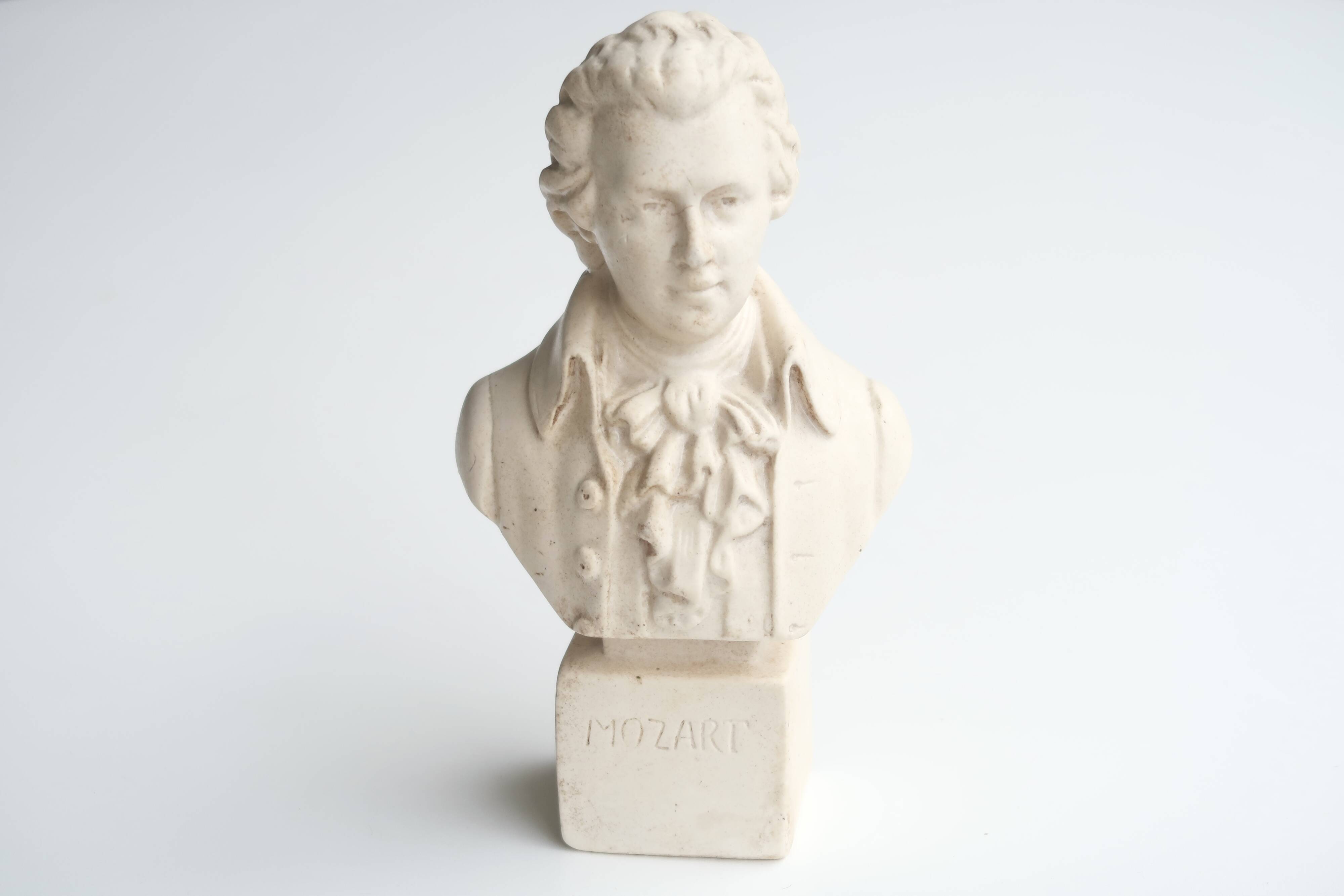 Plaster bust of Mozart, Paris School of Music, 50s