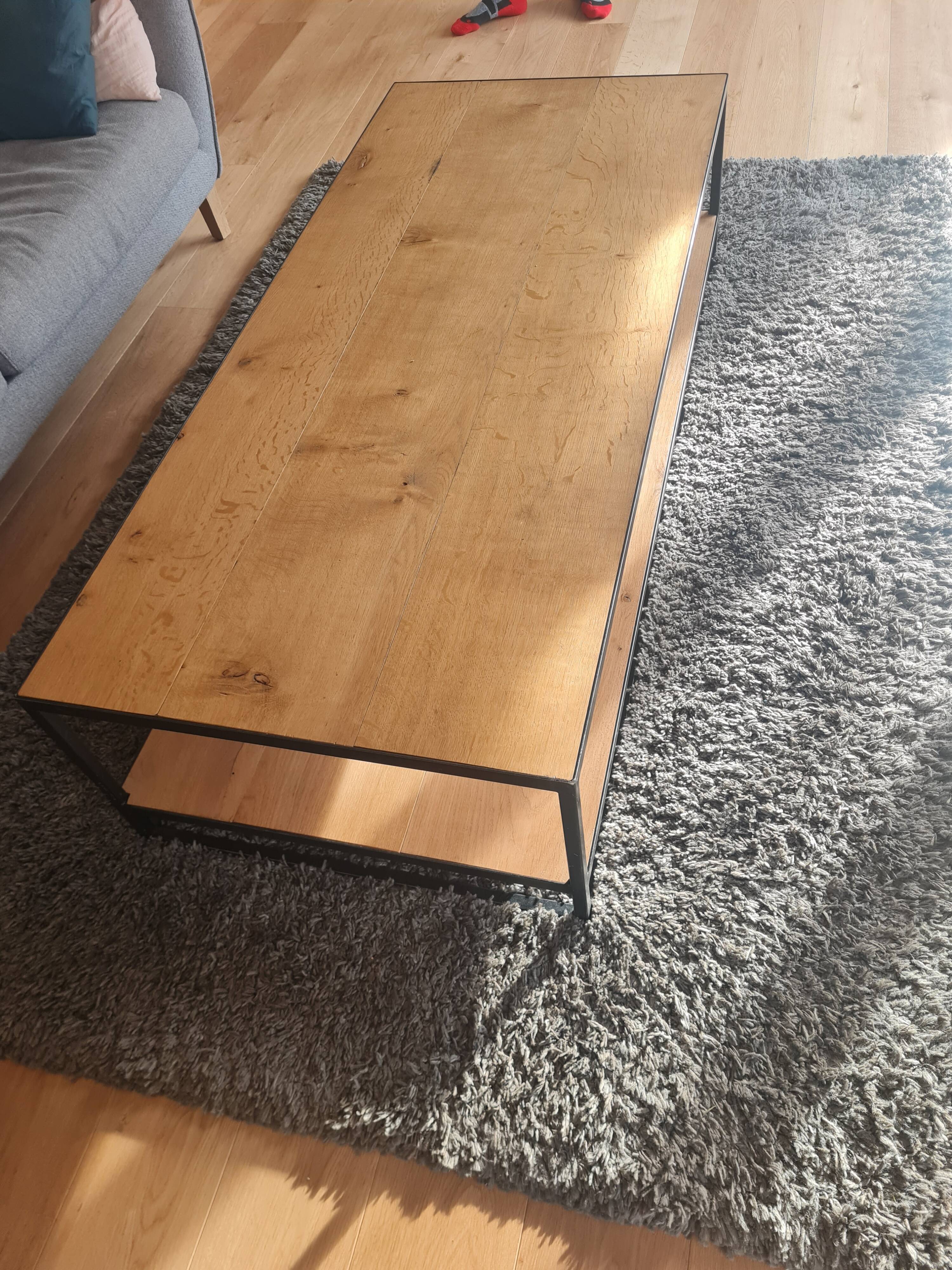 Rectangular wooden coffee table