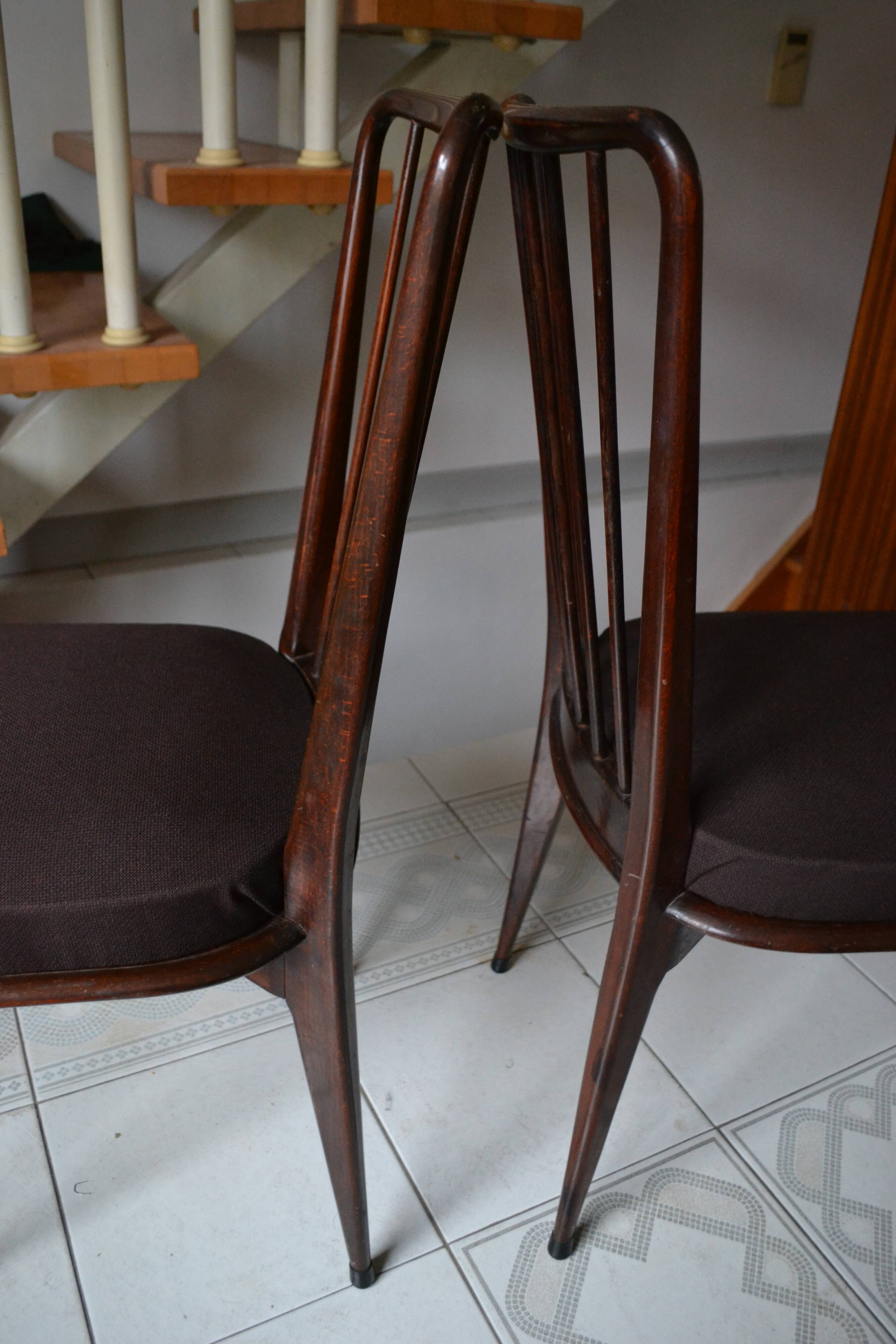 Pair of vintage charles Ramos chairs solid beech