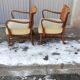 Paire de fauteuils vintage cannage