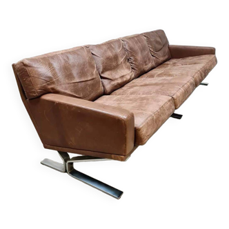 Canapé vintage en cuir design danois Georg Thams pour Polster Mobelfabrik