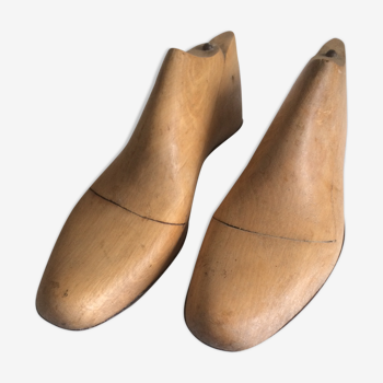 Pair of antique, size 42, wooden shoes