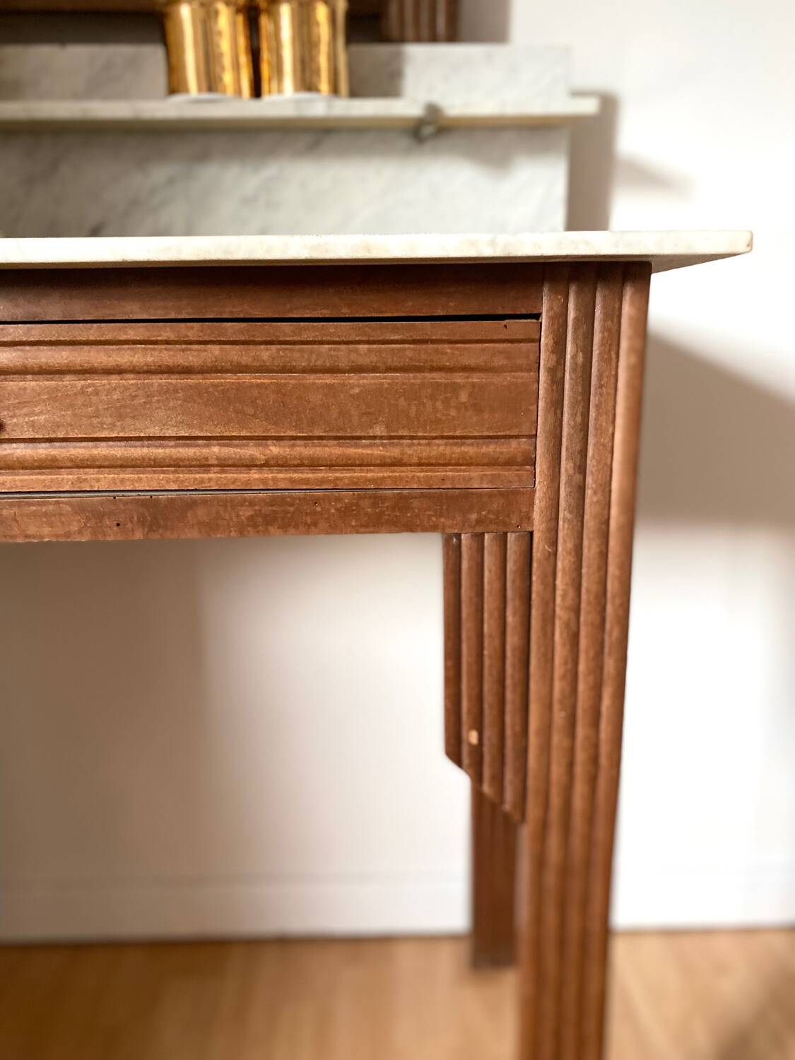 Old art deco wooden dressing table