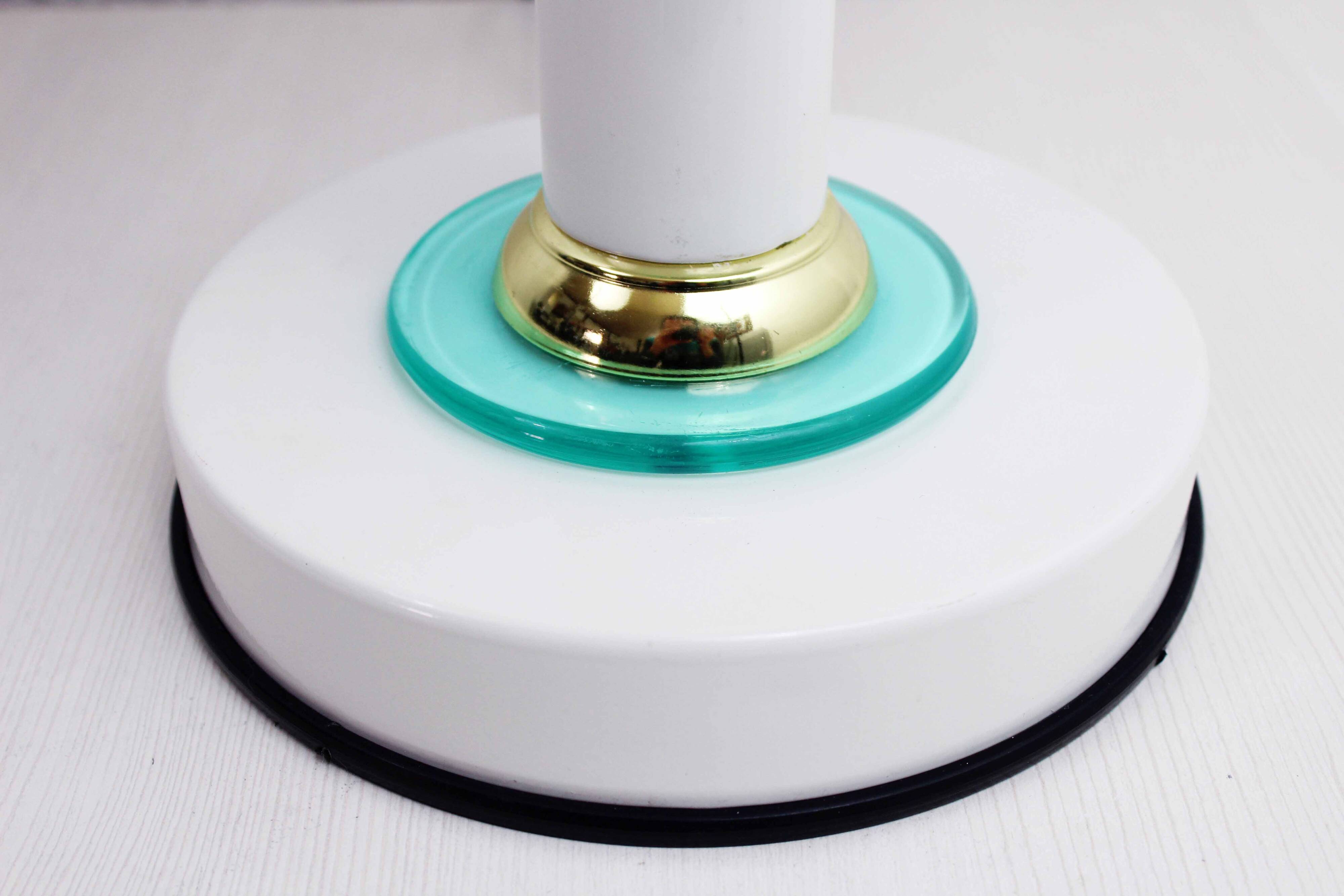 Lampe champignon en métal laqué blanc