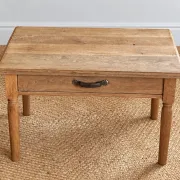 Old farmhouse coffee table in raw solid oak - 1 large drawer