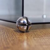 Side table, smoked glass cube