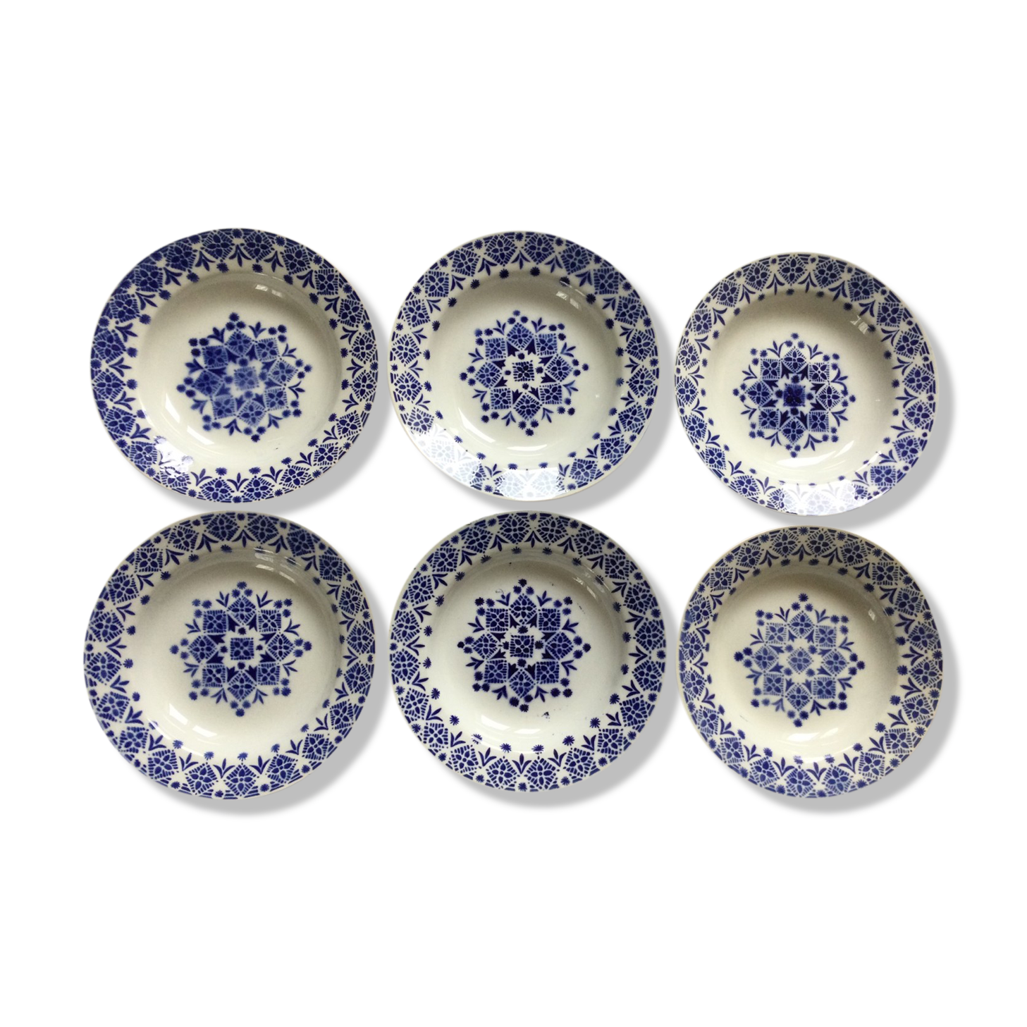 6 hollow plates St Amand decor Fez 2073