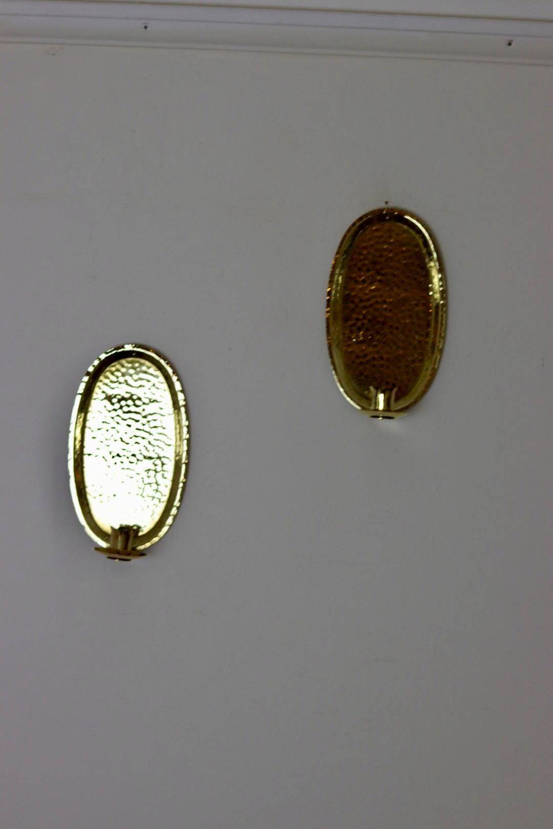 Pair Of Mid Century Swedish Brass Sconces