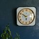 Vintage formica clock square silent wall clock "Jaz Blue"