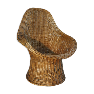 Children's wicker basket chair for Rohe 60s design Wim Den Boon